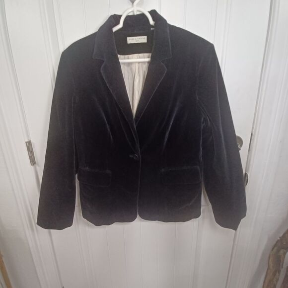 Elegant Black‎ Velvet Blazer Classic Evening Wear Formal Jacket - Picture 1 of 5